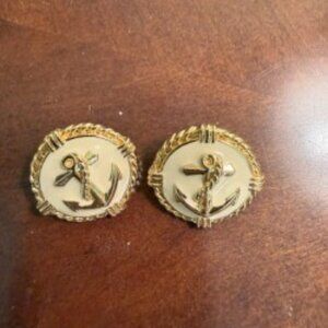 Anchor Earrings, White